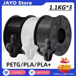 JAYO 3D PETG/PLA/PLA PLUS Printer Filament 1.75mm 3rolls 100% No Bubble non-toxic 3D Printing Materials for 3D Printer&3D Pen