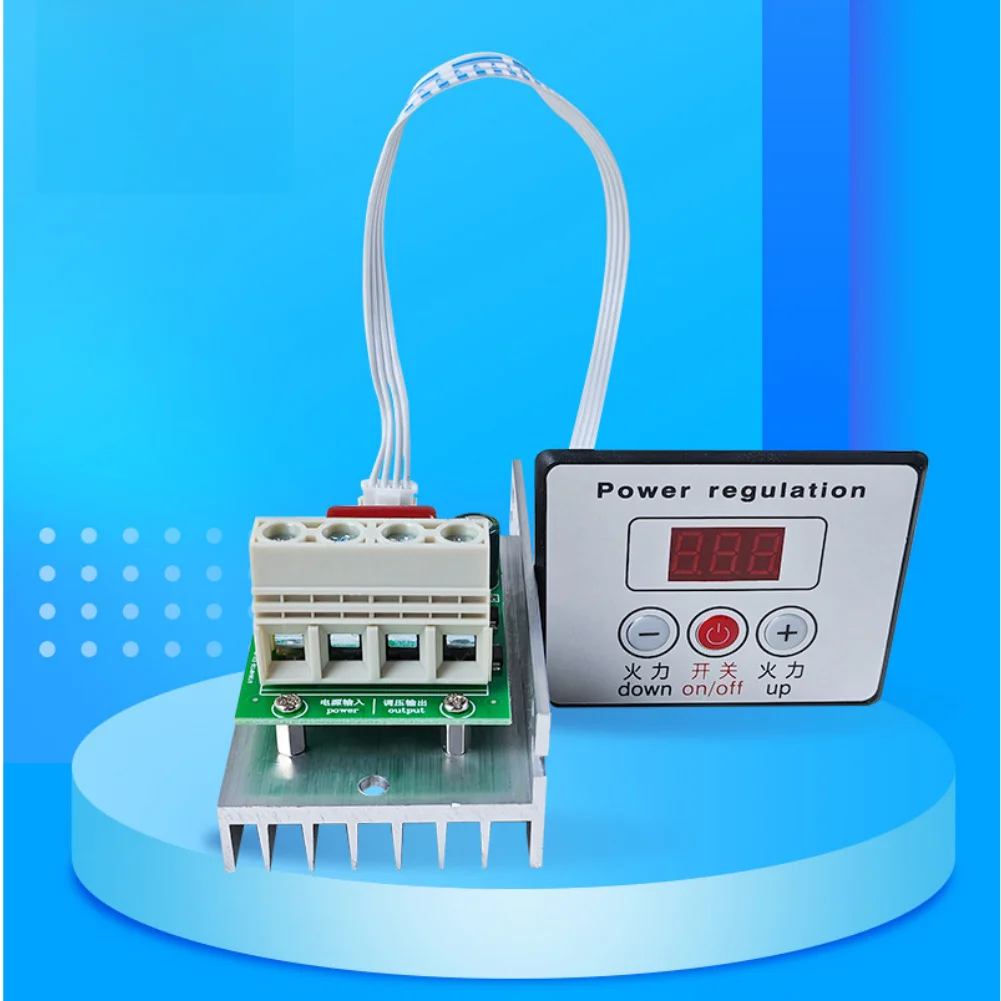 Digital 10000W Voltage Regulator Dimmer for 220V 380V with Memory Recall and 96mm x 57mm Heatsink Integration Digital