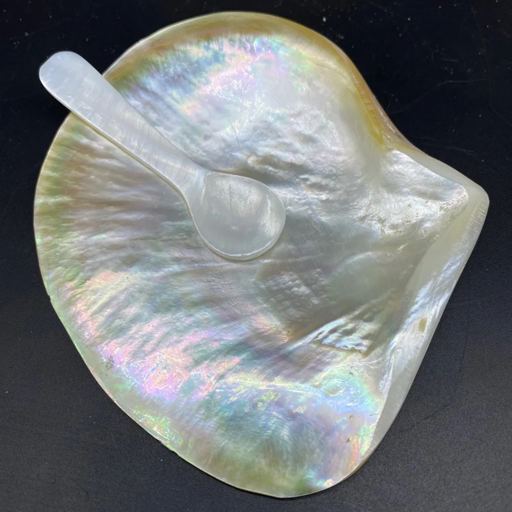 

1 Set Shell Plate Spoon Dinner Dessert Seasoning Food Serving Tray For Home Kitchen Restaurant Hotel Multi-Function Storage