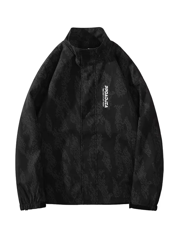 Thiened Fce col montant Jaet hommes automne hiver américain Sle vêtements d'extérieur chauds manteau en coton avec motif k imprimé