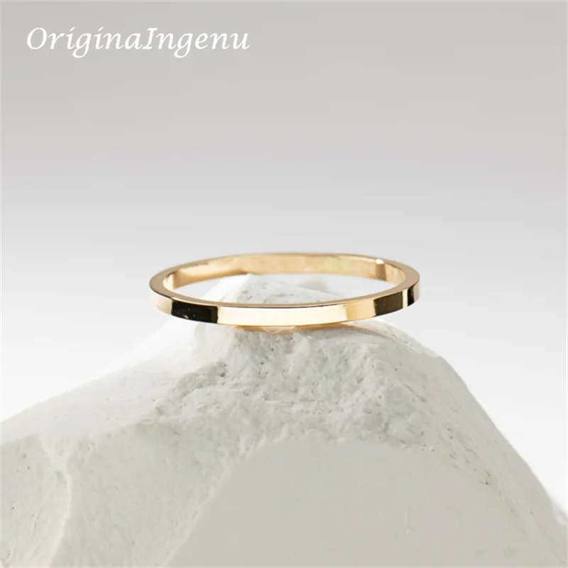 

14K Gold Filled Flat Band Ring Handmade Minimalism Ring Dainty Women Jewelry Waterproof Jewelry Tarnish Resistant Ring