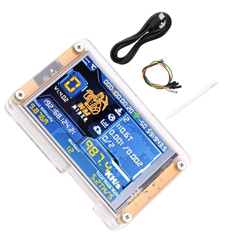 

New!Upgraded Harshrate 990KH/S Bitcoin Crypto Solo Lottery Miner Nerdminer 3.5" Big Display Nerdminer Bitcoin Miner