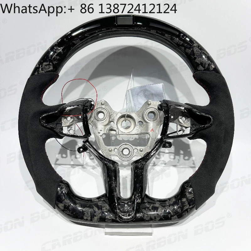 

LED Sports Style Leather Carbon Fiber Steering Wheel for Hyundai Veloster Turbo 2012-2017 Elantra N I20N I30N