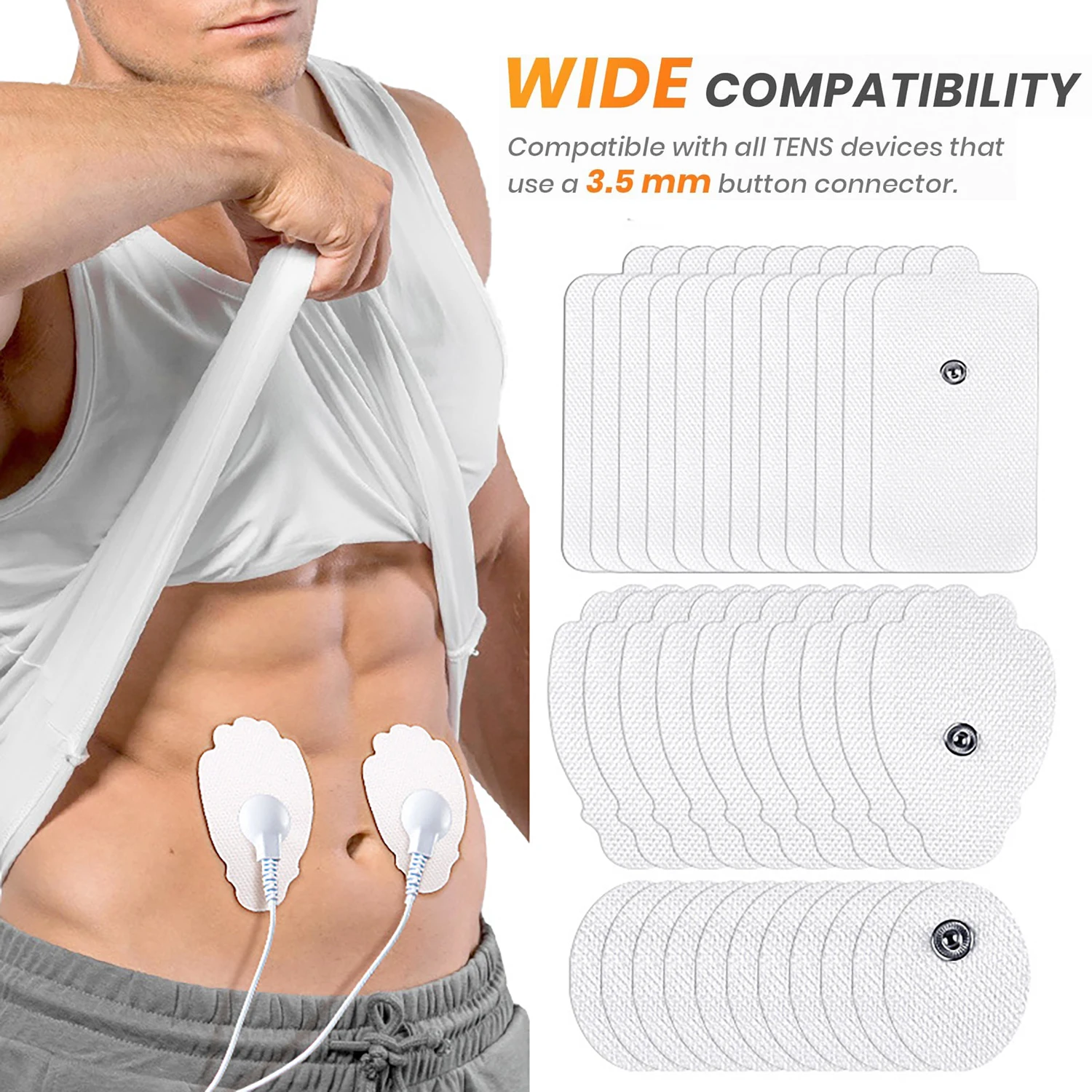 

100/50/10Pcs Tens Electrode Pads Gel Patches for Acupuncture Physiotherapy Massager Slimming Pulse EMS Muscle Stimulator Sticker