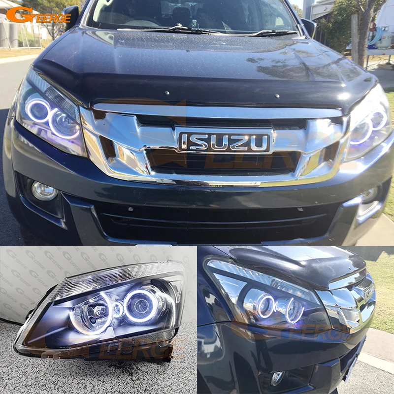 

For Isuzu Dmax D-Max II 2012 2013 2014 2015 2016 Excellent Day Light Ultra Bright COB Led Angel Eyes Kit Halo Rings