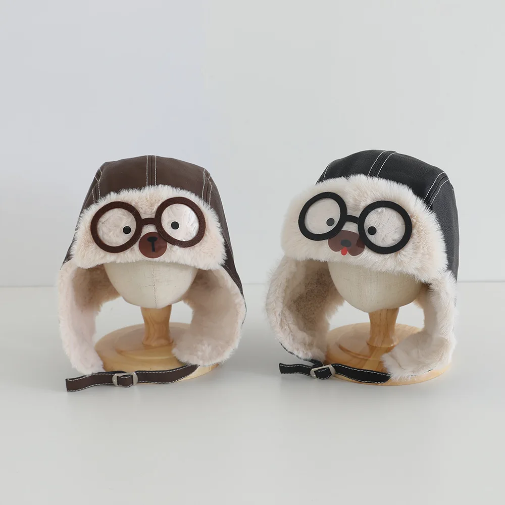 

2025 пилот-авиатор, теплая шапка для детей, утепленная флисовая модная шапка-бини, зимние уличные шапки для детей, мальчиков и девочек