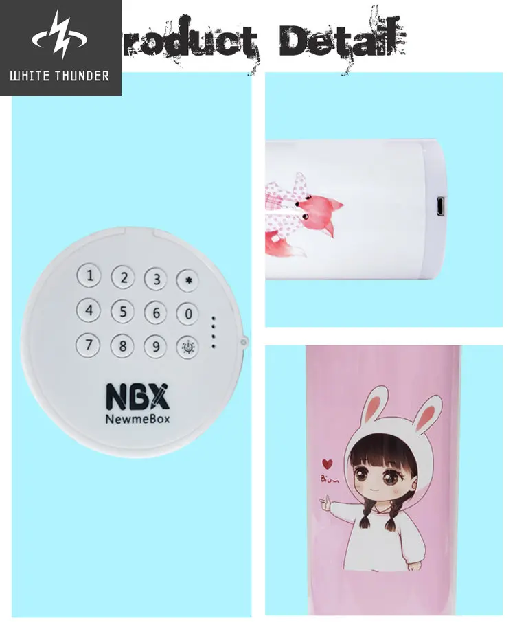 NBX  Pencil Cases Password Cartoon Pattern Pen Holder Large Capacity Stationery Box Coded Lock Home Office School Storage Bag