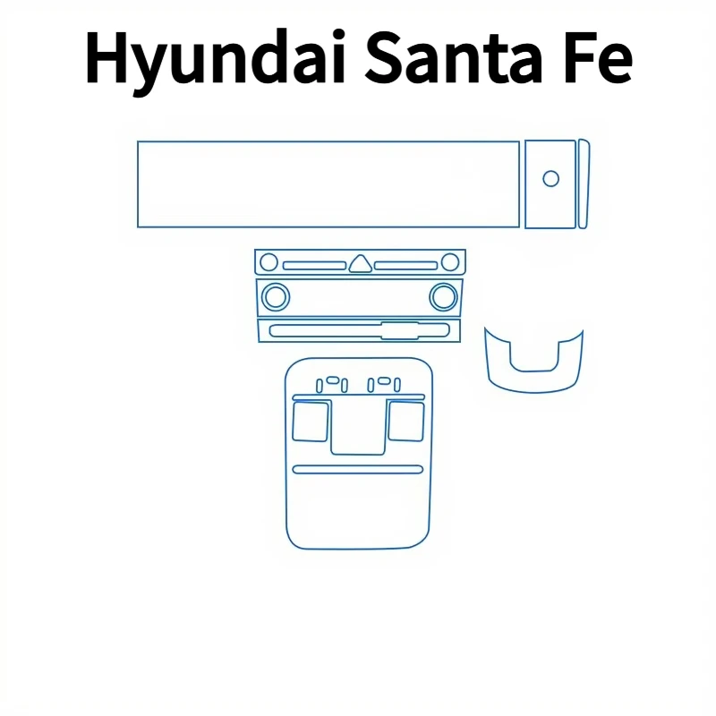Für Hyundai Santa Fe 24 Modelle Armaturenbrett Multimedia GPS Konsole Navigation Transparente Kratzschutzfolie Modifikation – Detail 2