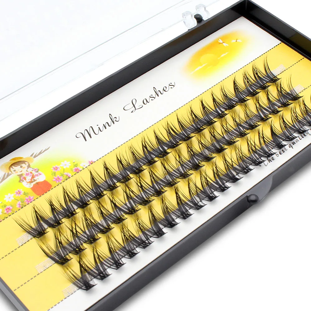 Super Bundles V Shape Phoenix Tail Individual Eyelash Extension False Volume Cluster Lashes Natural Faux Makeup Eyelashes