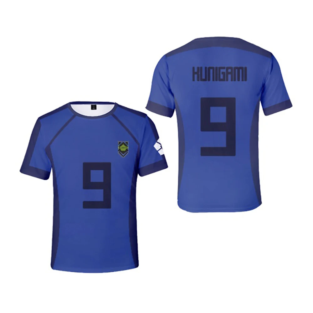 Jersey de futebol japonês original para crianças, bloqueio azul, Isagi Yoichi, Hyoma, Chigiri, Meguru, Bachira, Cosplay Tee, roupas Anime