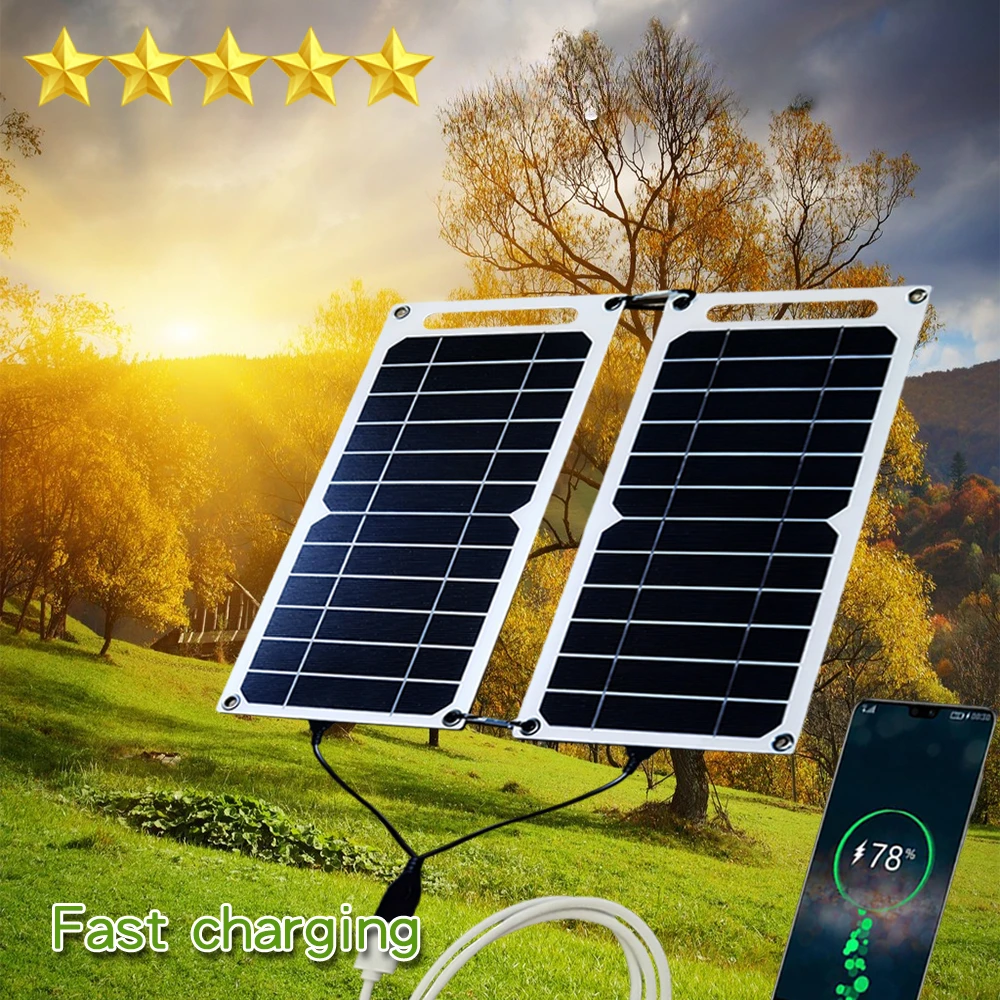 35W 5V USB Sunpower Draagbare Zonnepaneel Zonneplaat Veilig Stabiliseren Oplader ForPower Bank Telefoon Outdoor Camping thuis RV Gift