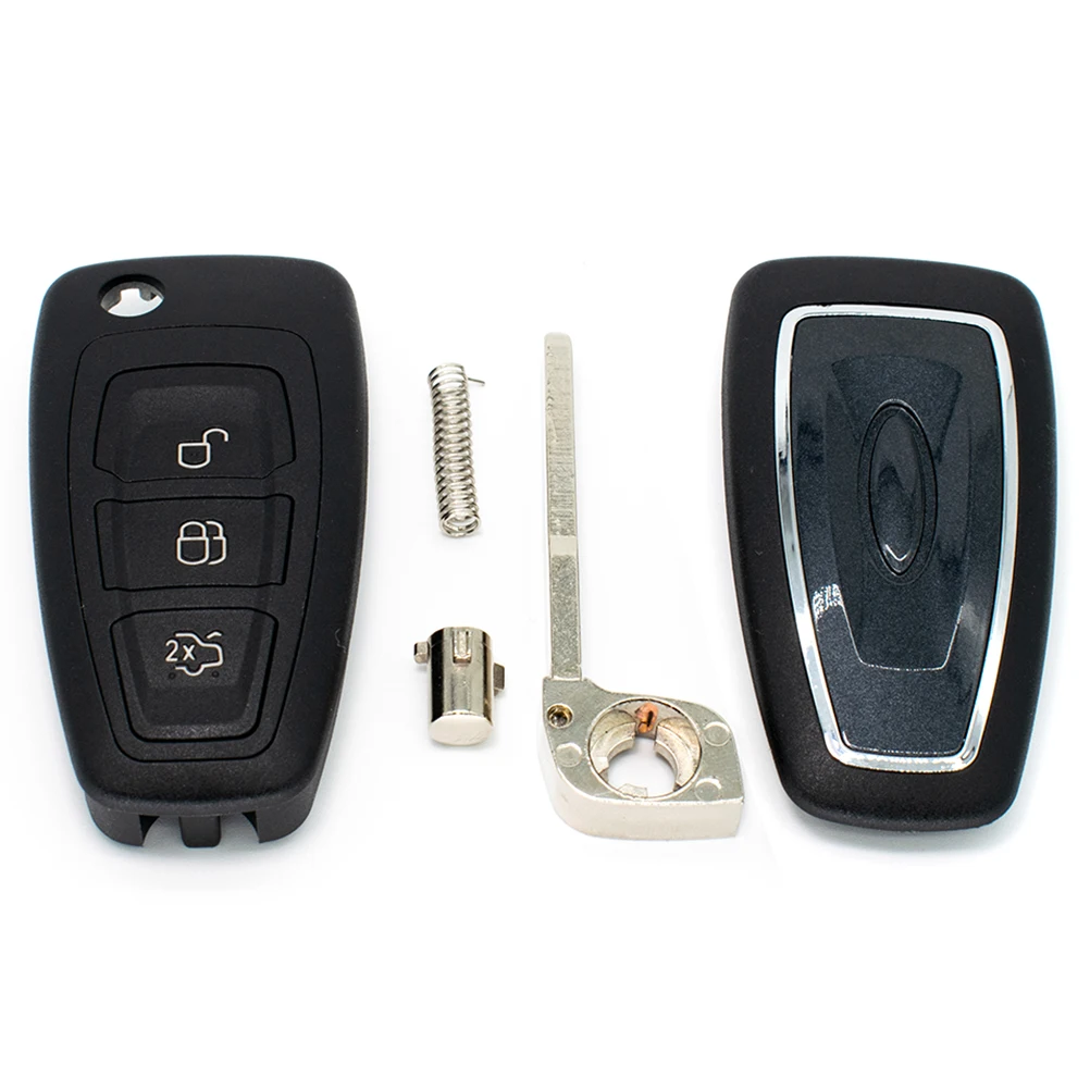 3 Button Car Key Replacement Remote Flip Cover Case Shell For Ford Focus Mondeo Grand C-Max S-Max Galaxy Transit Custom Connect