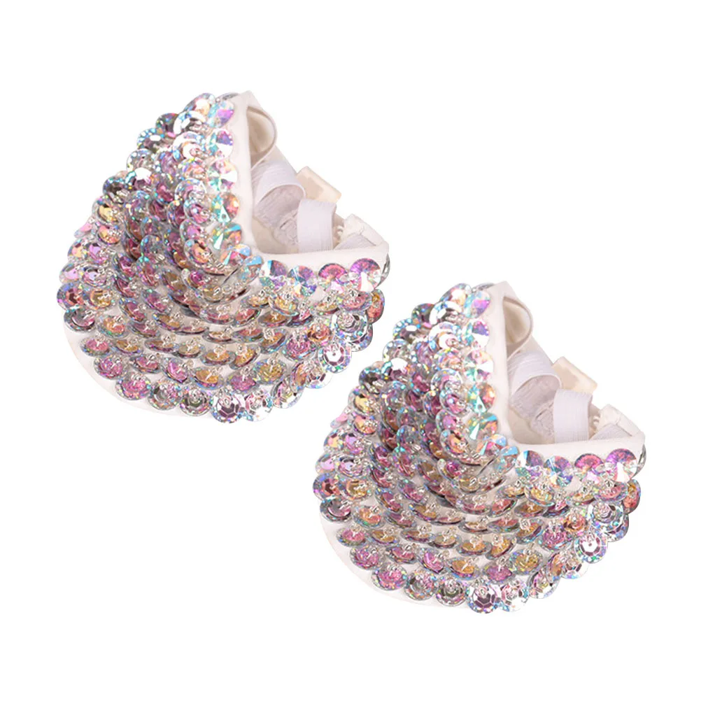 

1Pair Ballet Dance Shoes Elastic Half Sole Size M Forefoot Cushion Sequins Professional Yoga Ballet Dance Sneakers