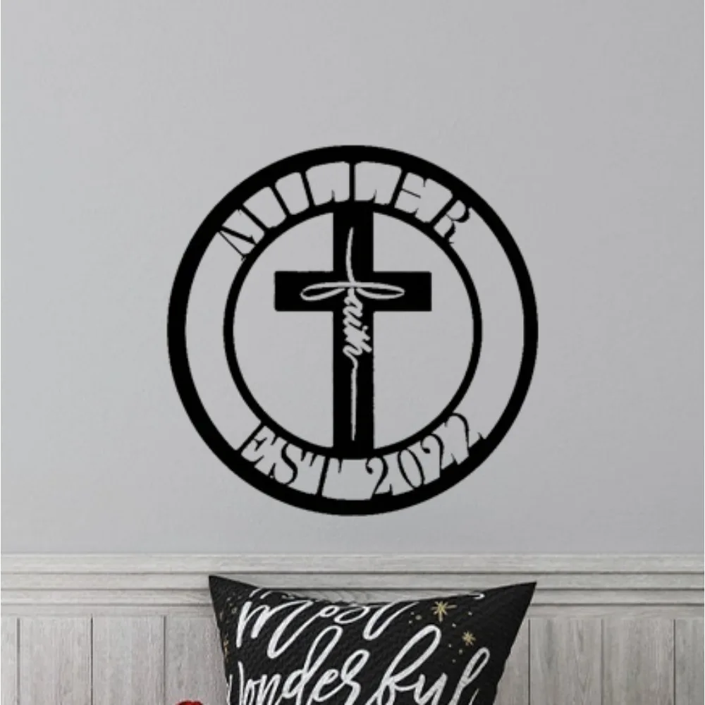 

Exquisite Personalizable Metal Cross Sign as Wall - hanging Art for Outdoor Home Door Party Scene Decor and Valentine's Present