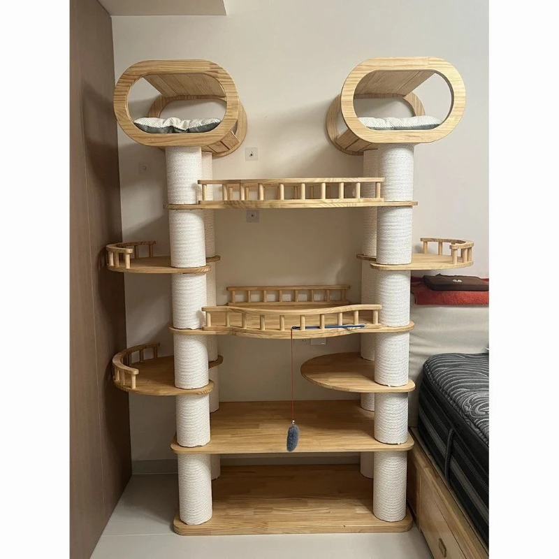 

Villa Large Solid Wood Luxury Ragdoll Climbing Frame Nest Tree