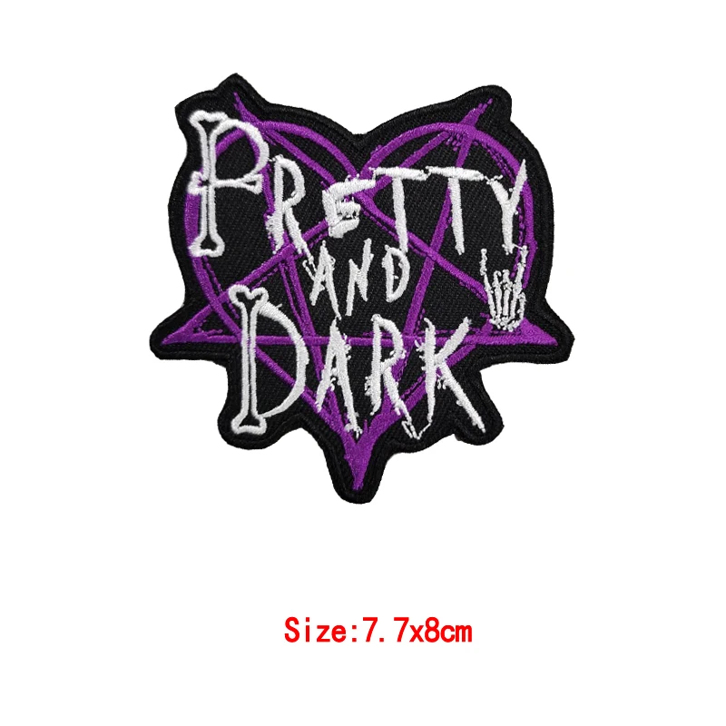 

10 шт. патчи для вышивания PRETTY AND DARK, наклейки для шитья/глажки, подходят для одежды, платьев, шапок, джинсов, аксессуаров «сделай сам»