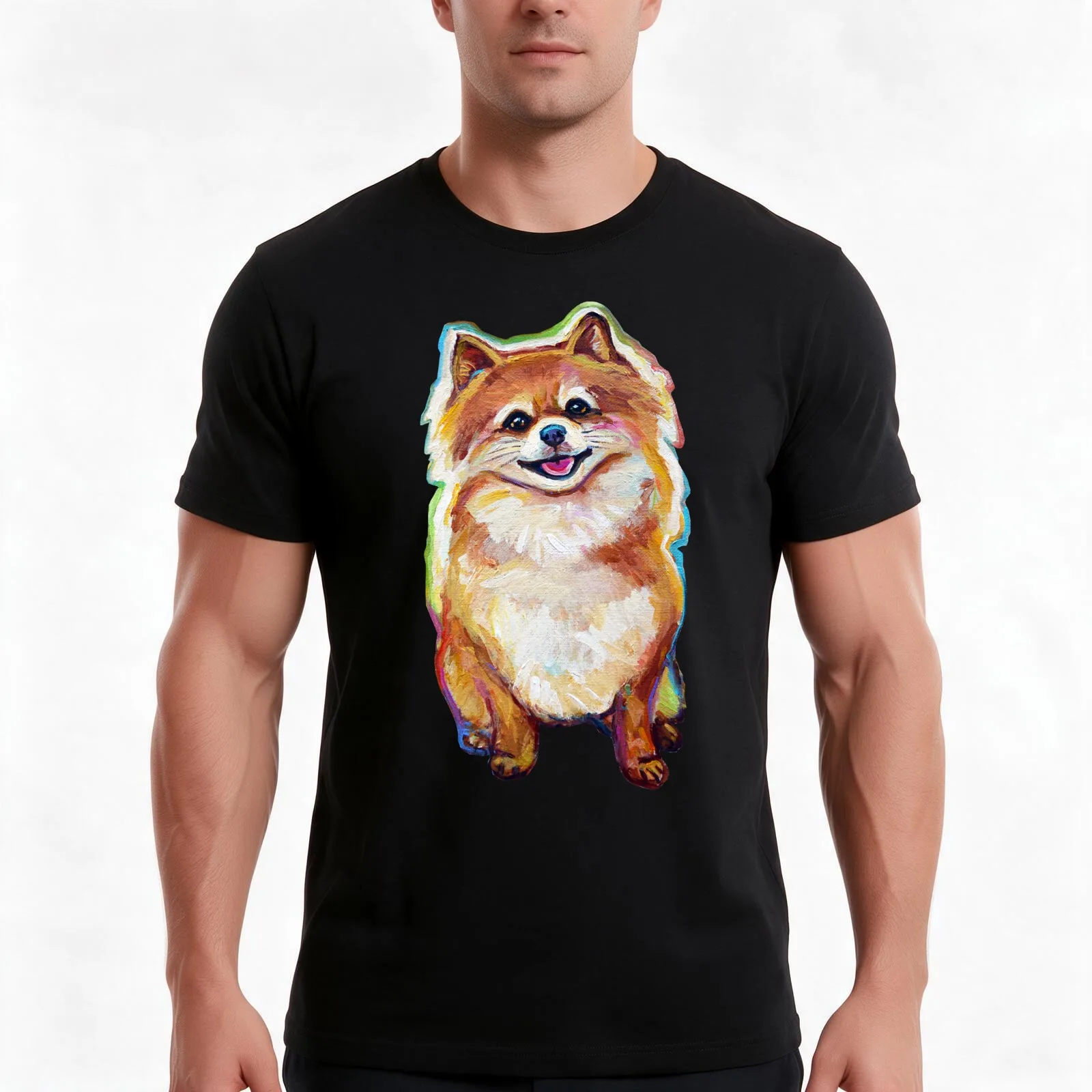 Super Cute Smiling Pomeranian T-Shirt Summer Casual Cotton Tee Oversized Streetwear Tops Vintage Graphic Print 100% Cotton