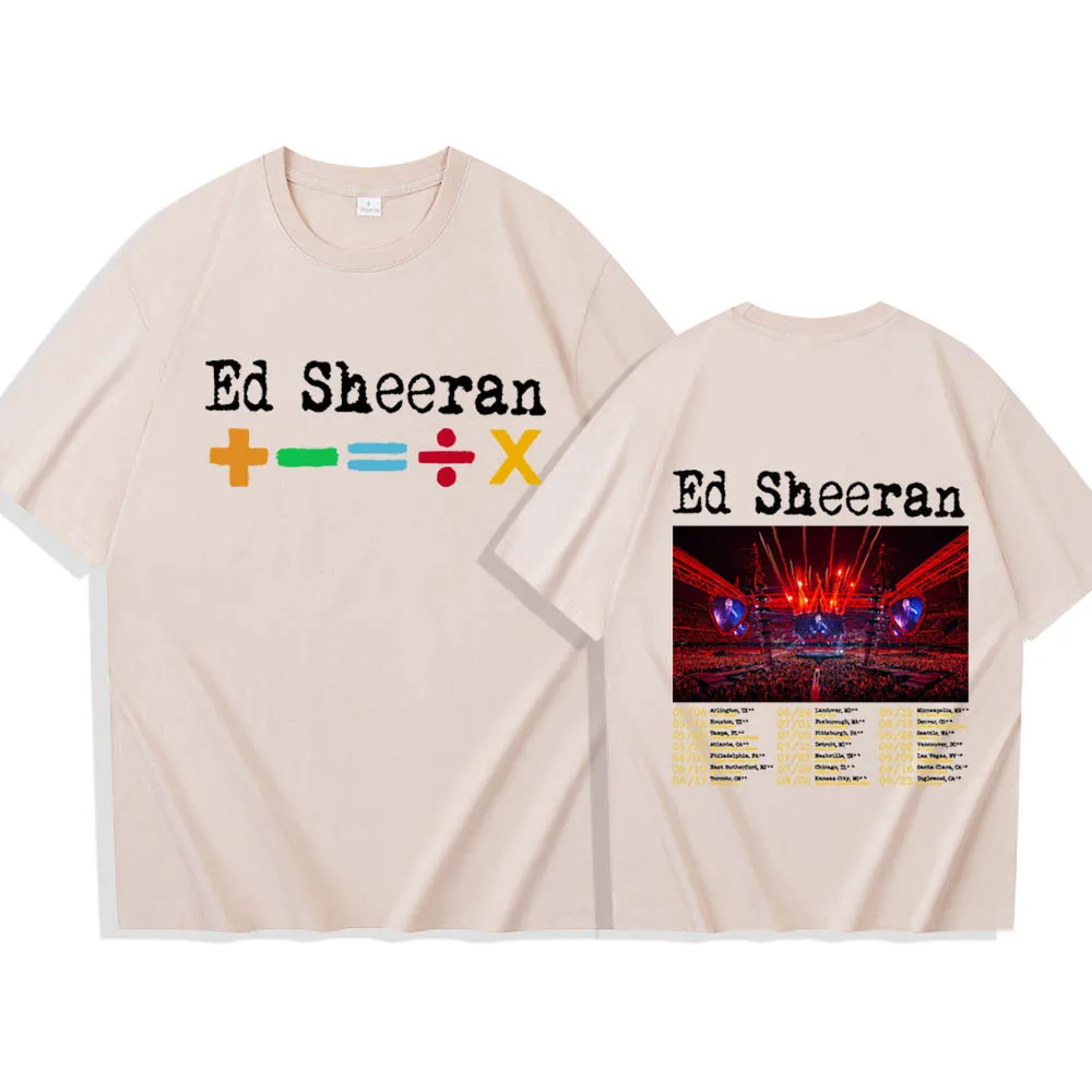 Ed Sheeran 2024 Tour T-Shirts Unisex Harajuku O-Neck Short Sleeve Popular Music Shirts Fans Gift