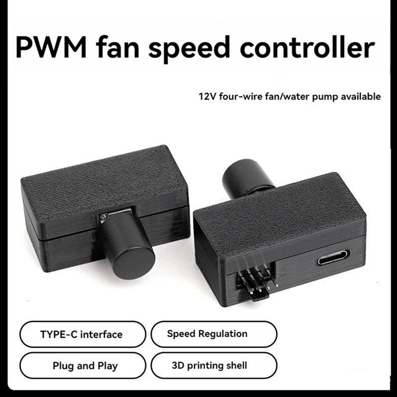Fan Speed Controller 4Pin PWM Fan Governor TYPE-C Power Supply DIY Watercooling Cooler High Power PWM Fan Governor-DTD2