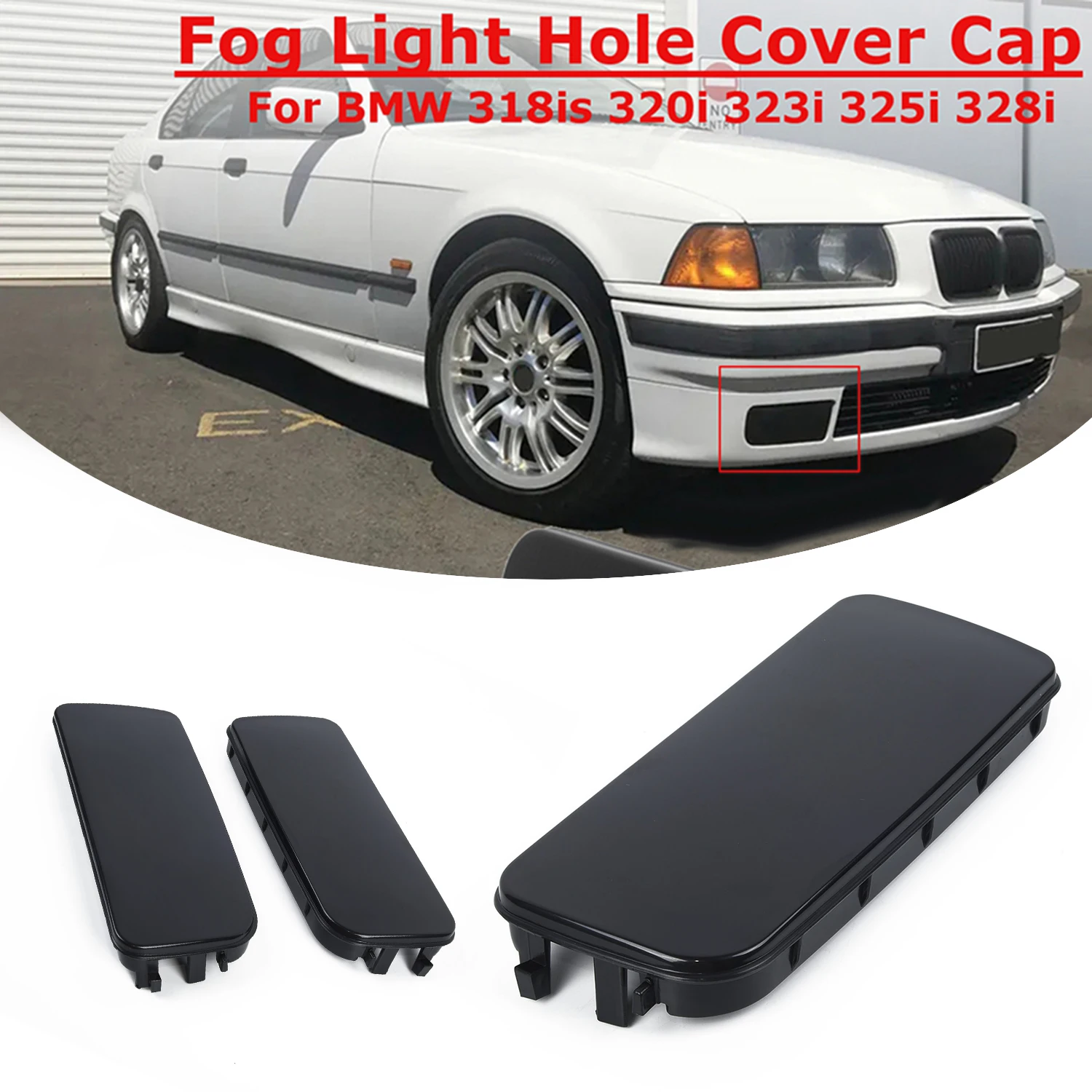 1/2PCS Car Lamp Hoods Accessories Right Left Car Fog Light Hole Covers for BMW 3 Series E36 318is 320i 323i 325i view 2
