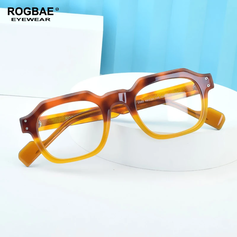 

ROGBAE брендовые очки в оправе мужские ретро дизайнерские ацетатные очки по рецепту женские винтажные компьютерные модные очки для очков