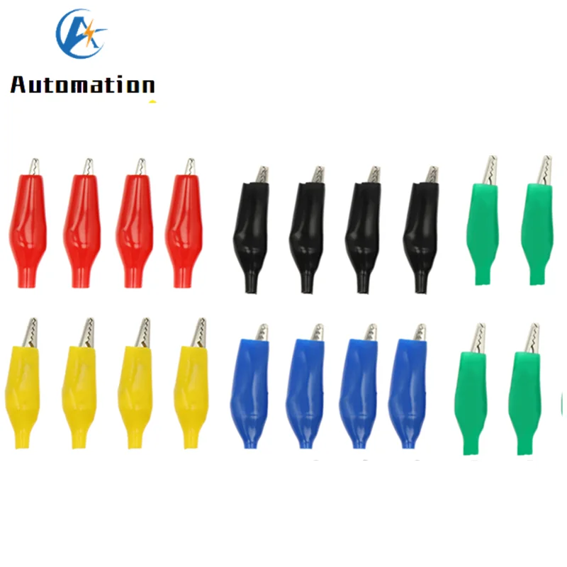 10 Pcs 28MM 35MM 44MM Black Red Soft Plastic Coated Testing Probe Mini Alligator Test Clips
