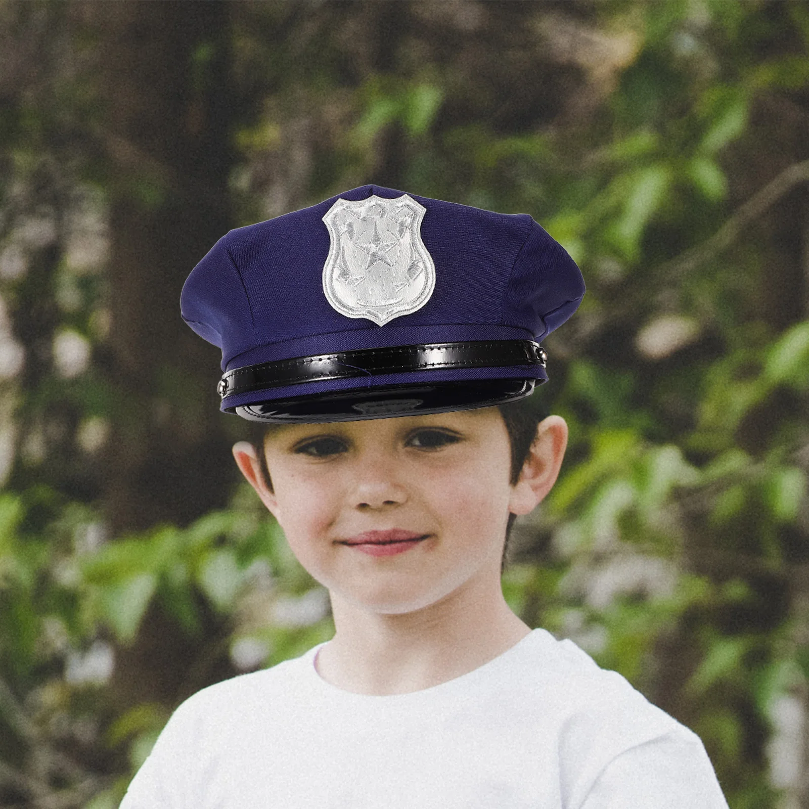 

1Pcs Octagon Badge Police Cap Blue Classic Unisex Lightweight Comfortable Party Cosplay Hat Octagon Badge Police Cap