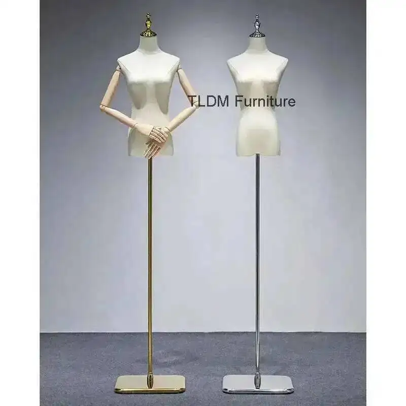 

Korean Full-body Mannequins for Bridal Shop Cotton Support Half-length Mannequin Simple Plastic Display Mannequins for Cloakroom
