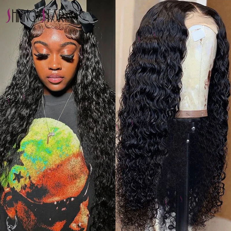 

24 34 Inch 13X6 Lace Front Human Hair Wig Water Wave Natural Colored Human Hair Wigs Curly Human Hair Wig Deep Wave Frontal Wig