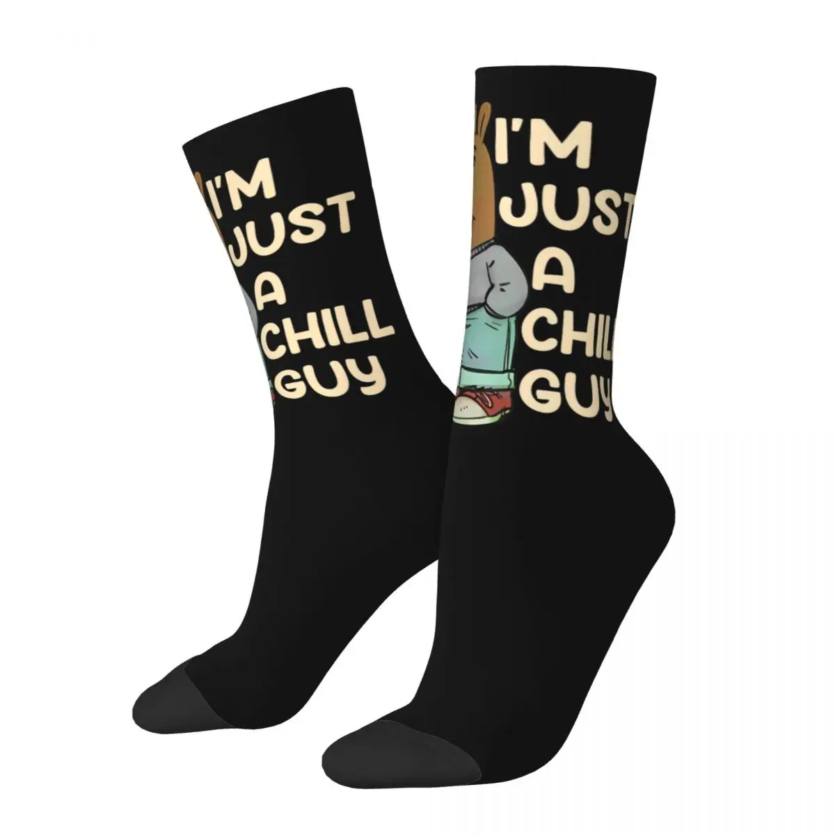 Fashion Men's Socks Casual I'm Just A Chill Guy Meme Sock Graphic Women Socks Spring Summer Autumn Winter