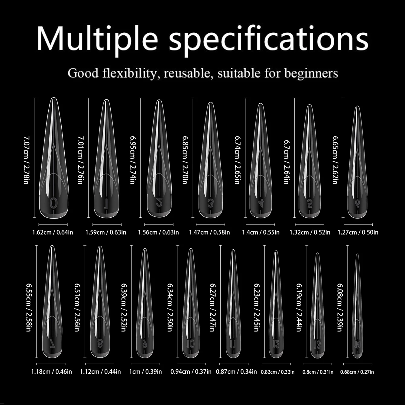 แม่พิมพ์ต่อเล็บแบบปีกผีเสื้อ 150 ชิ้น รูปทรงสติลเลตโต้ยาวพิเศษ ใช้ซ้ำได้ สำหรับทำเล็บเจลใส อะคริลิค ต่อเล็บ