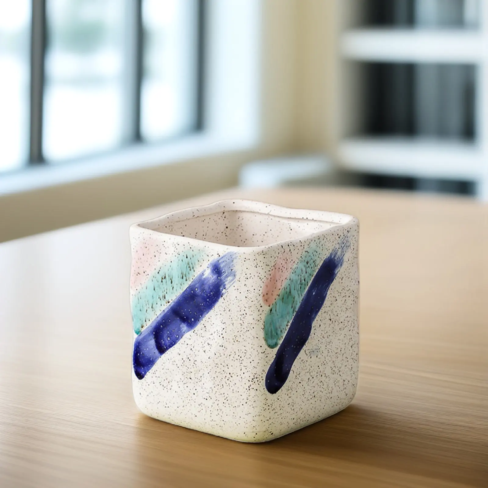 Indoor Plant Pot Ceramic Flower Pot Small Size Air Permeable Planter for Succulents Indoor Outdoor Use Desktop Windowsill
