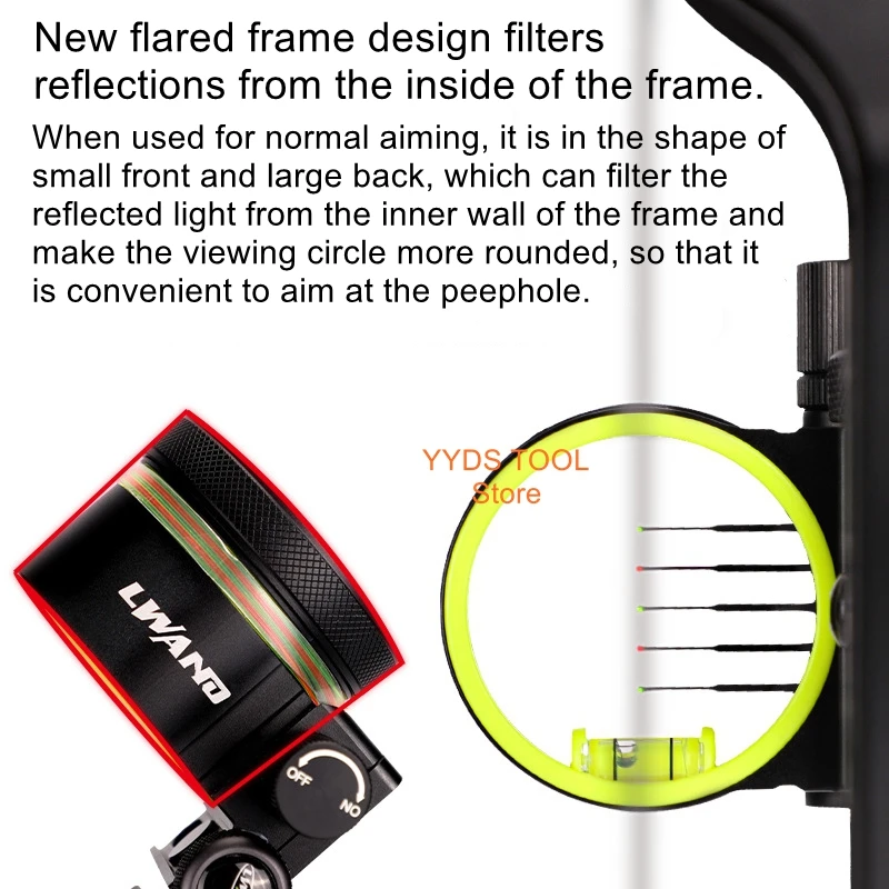 

Bow and Arrow AccessoriesMetal Long Stick 5-Pin AimWith AdapterFits Multiple ScopesM2 Fine Tuning 5-Pin Aims