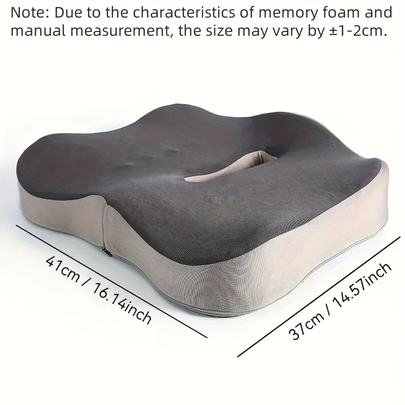 Memory Foam Seat Cushion for Home Office Chair Support with Non-Slip Base Ergonomic Hip Comfort Seat Pad Chair Cushion - view 3