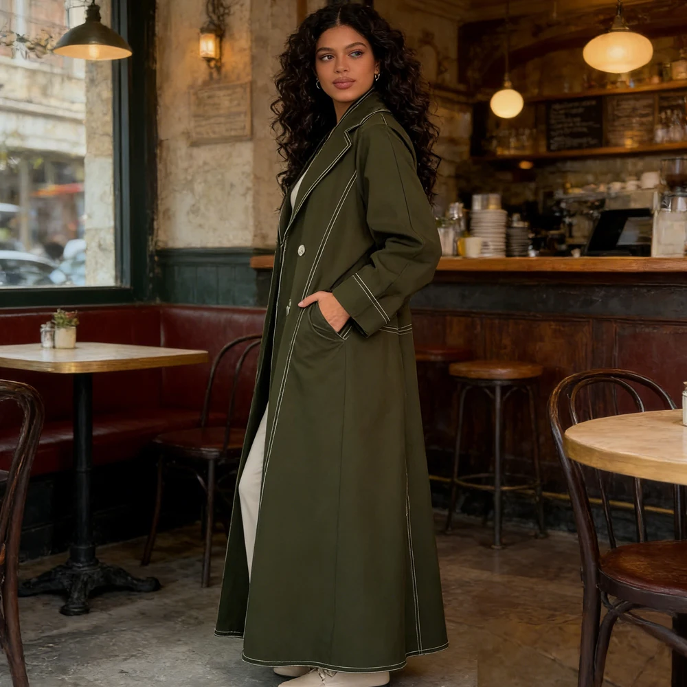 

Eid Muslim Double Breasted Abaya for Women Long Dress Morocco Kaftan Long Abayas Dubai Robe Jalabiya Ramadan Cardigan 2025