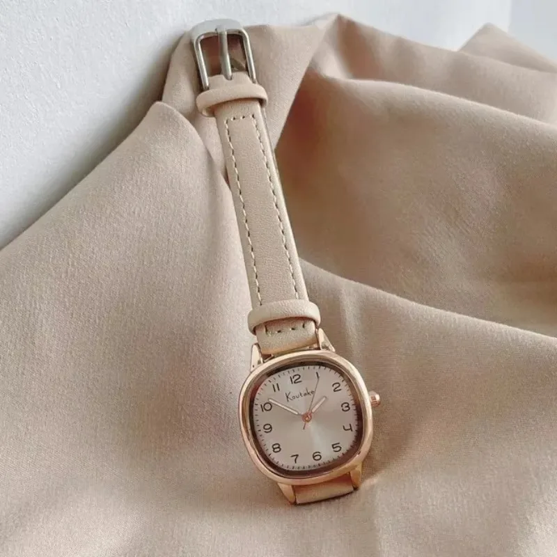 Reloj de examen Retro Simple para Mujer, Reloj de pulsera con correa de cuero de moda estilo escolar de arte para Mujer, Reloj para Mujer, triangulación de envíos