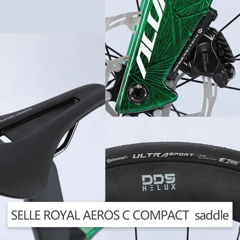 F.YUZE DA54 نمط كراك الجليد المحارب العظيم 105/R7120-24S المنافسة T800 دراجة الطريق من ألياف الكربون مع فرامل قرصية هيدروليكية