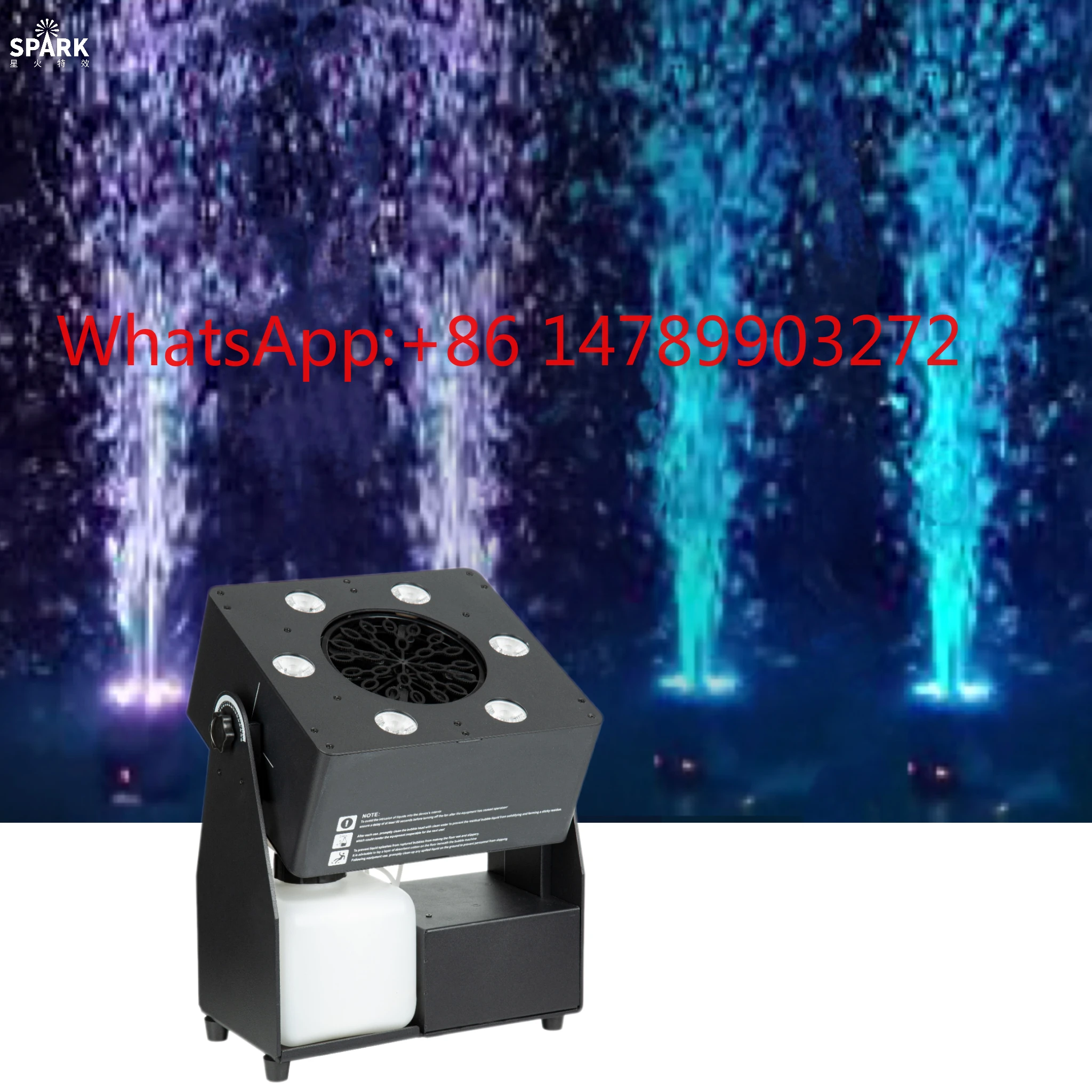 Профессиональная сценическая супер-пузырьковая машина SP 90w с LED RGBW подсветкой и пультом ДУ для диджеев, свадеб и вечеринок