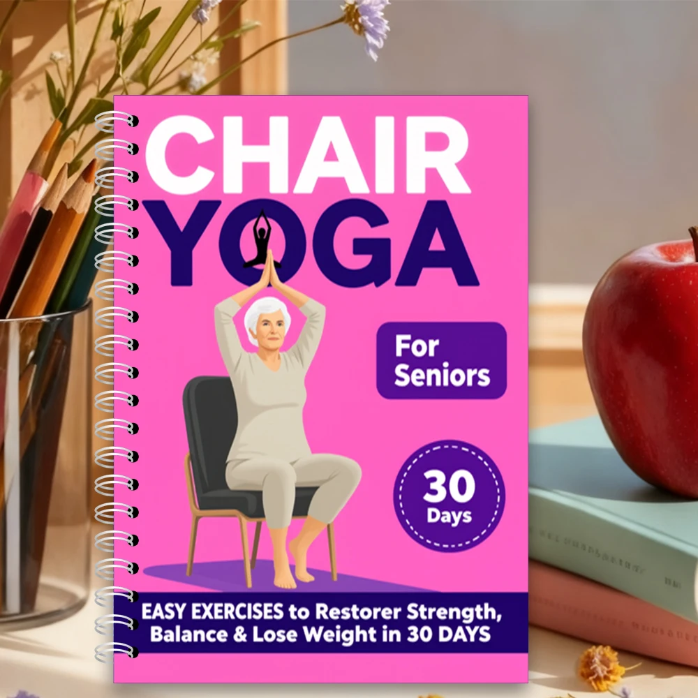 

Chair Yoga Logbook Notebook Fitness Plan for Seniors 60 and Above, 30 Day Yoga Exercises for Flexibility Balance, A5 Easy Guide