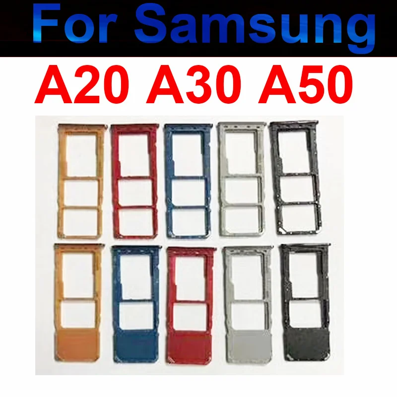 

Лоток для Sim-карты для Samsung A20, A30, A50, адаптеры для SIM-карт, запасные части для гнезда A20, A205, A30, фонарь A50, A505, A505F, A505FM, A505FN