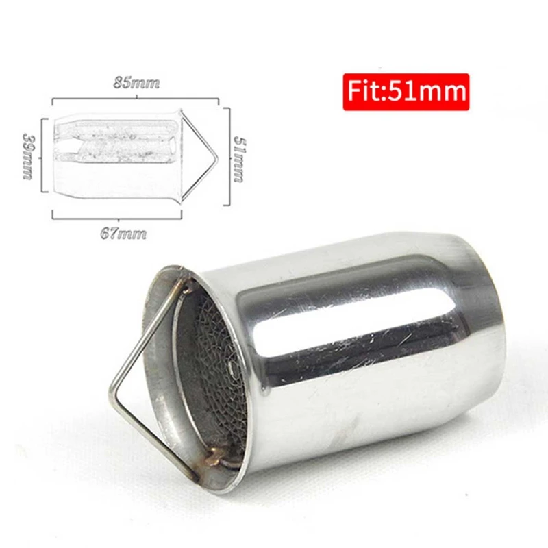 2Pcs 51 Mm Universal Motorcycle Exhaust Pipe Exhaust Catalyst DB Killer Suitable For Honda Yamaha Kawasaki BMW- Suzuki