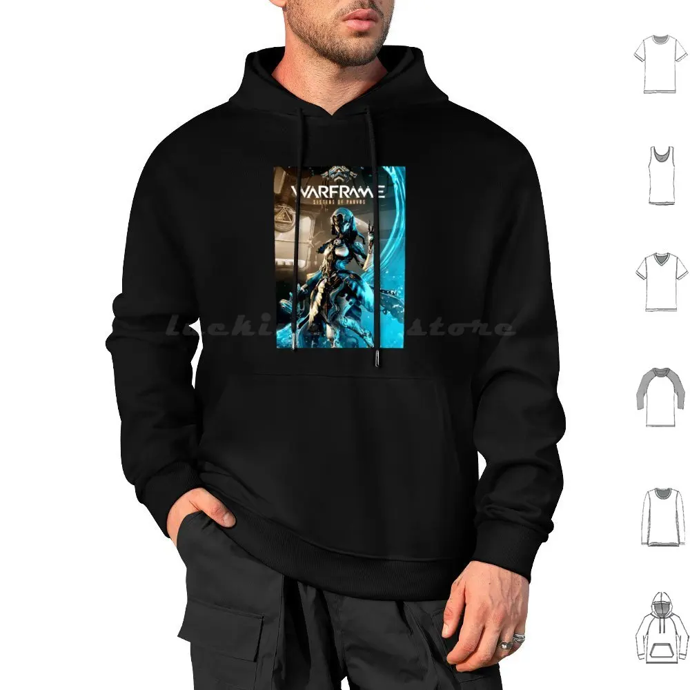 Warframe Game Logo Hoodie cotton Long Sleeve Warframe Video Game Tenno Gaming Gamer Lotus Excalibur Game Ivara Ash