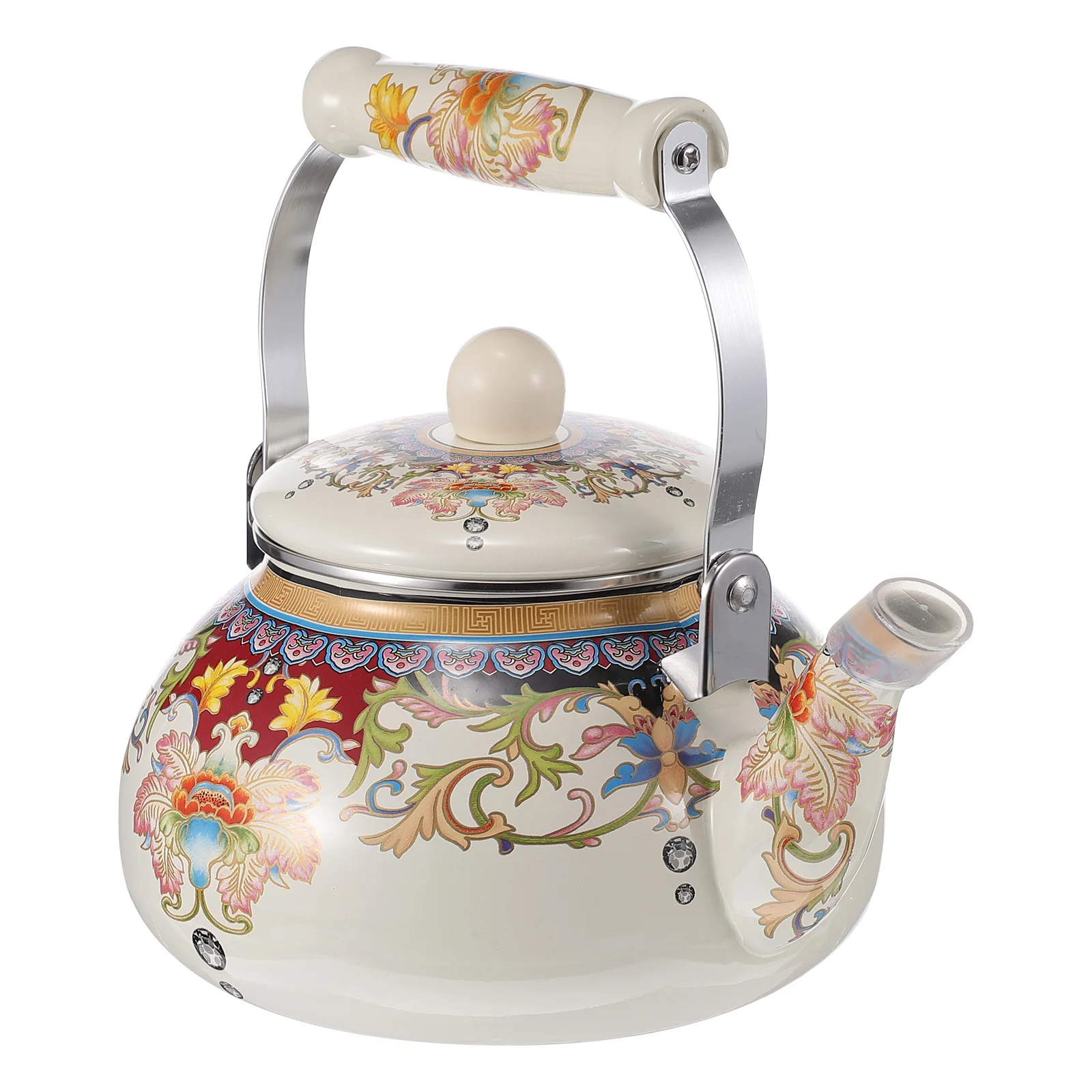 

Enamel Tea Kettle Retro Style Stove Top Kettle For Boiling Water Household Use Enameled Hot Water Pot Kitchen Cookware