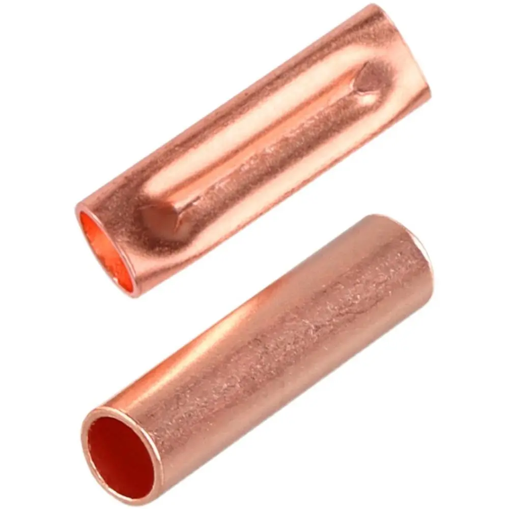250Pcs 7 Size Wire Ferrules Kit Straight Tube Non Insulated Copper Crimp Connector Boxed Copper Terminal Assortment Kit