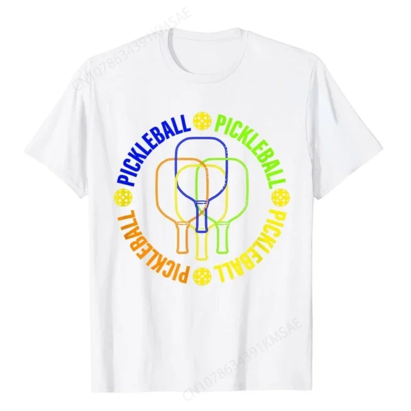 Summer Pickleball Player Paddleball Lover T Shirt Pickleball Paddle And Ball Colorful Graphic T-Shirt Brand Men Women Tops