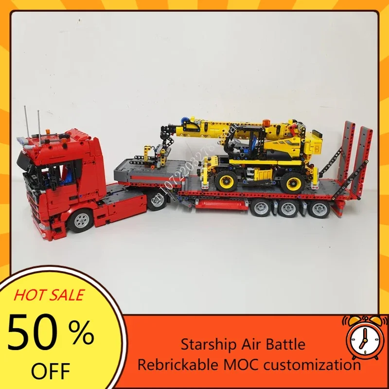 

Высокотехнологичный грузовик MOC, 2562 шт., модель рулевого прицепа и телескопа JCB, изготовленные на заказ пазлы, транспортер-грузовик «сделай сам», игрушечный подарок на день рождения