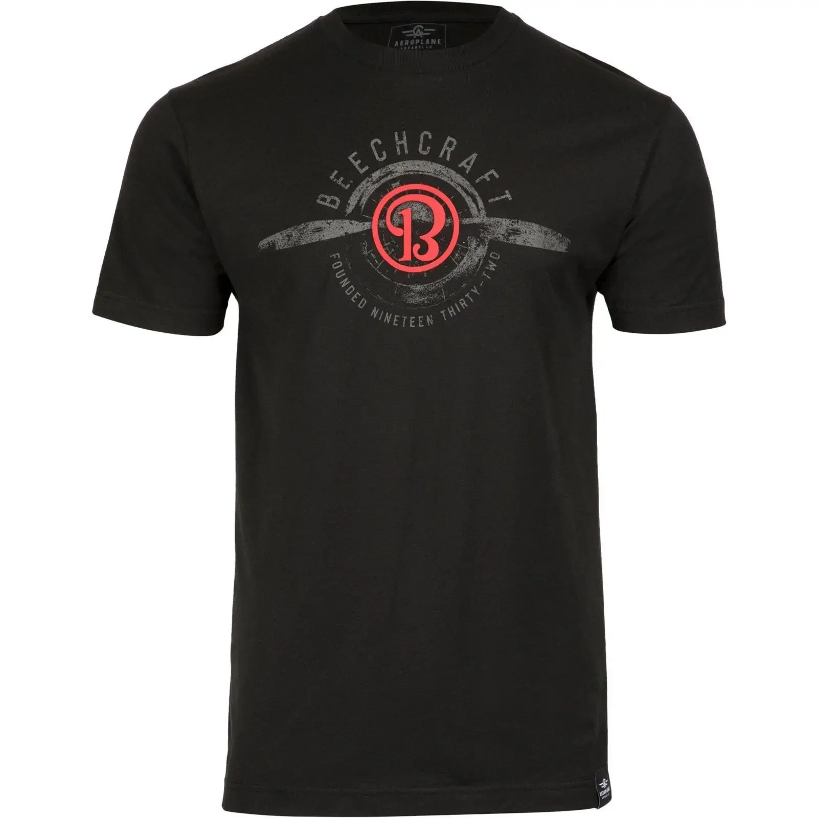 Beechcraft Logo Propeller T Shirt by Aeroplane Apparel Co vintage Washed streetwear Soft Versatile fashion Comfortable
