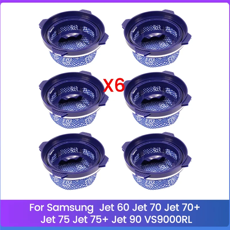 6 шт. HEPA-фильтр для Jet 60 Jet 70 Jet 70+ Jet 75 Jet 75+ Jet 90 VS9000RL Запчасти для пылесоса Пылевой фильтр