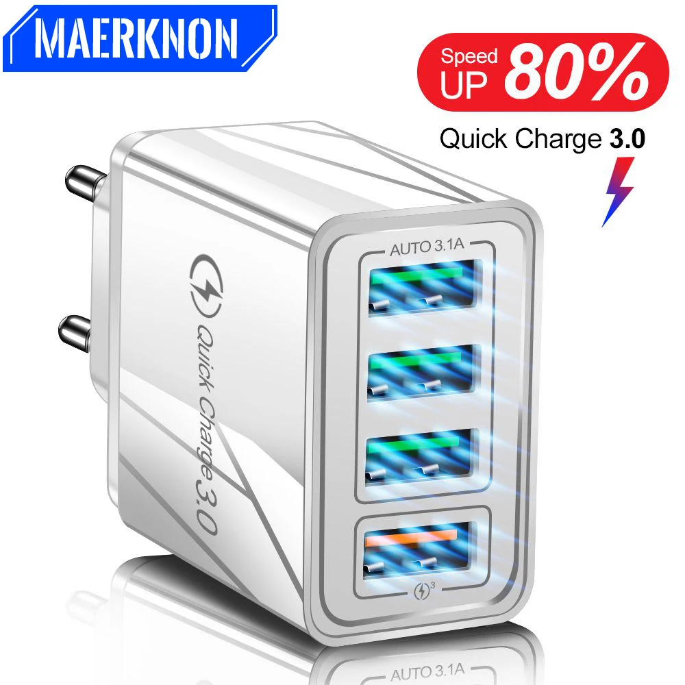 USB Charger Quick Charge 3.0 QC3.0 Fast Charging Mobile Phone Charger For iPhone XR Samsung Xiaomi Huawei Tablet Wall Adapter