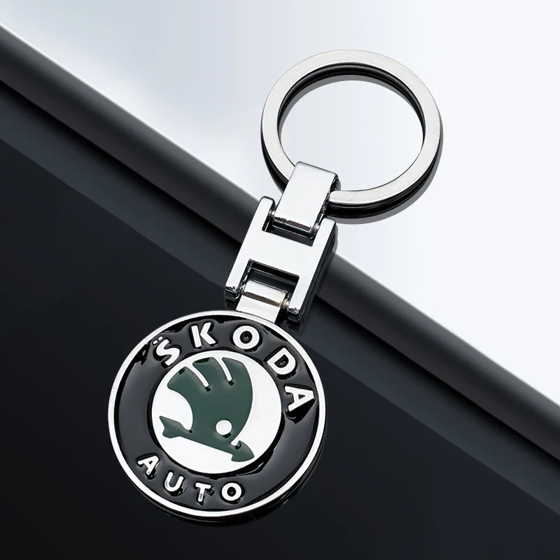 1 pçs emblema do carro chaveiro de metal acessórios para skoda octavia vrs rapid kodiaq fabia karoq excelente scala kamiq